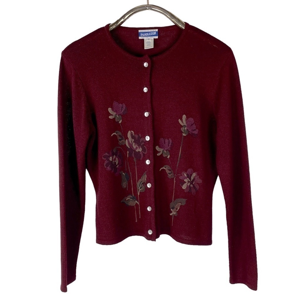 Pendleton Painted Floral Button Down Cherry Red C… - image 3